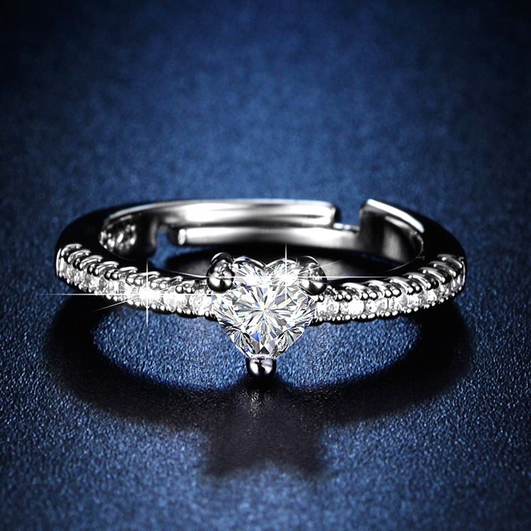 Live streaming light luxury design fashionable diamond inlaid moissanite one carat open zircon ring for women_voghion.com