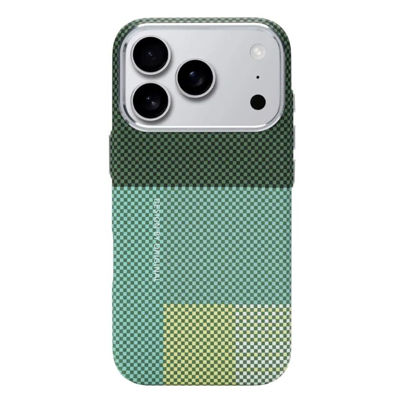 Compatible With IPhone 17 Pro Max Phone Case Skin Feel Magnetic Kevlar Pattern Color Block IPhone 16 Protective Cover_voghion.com