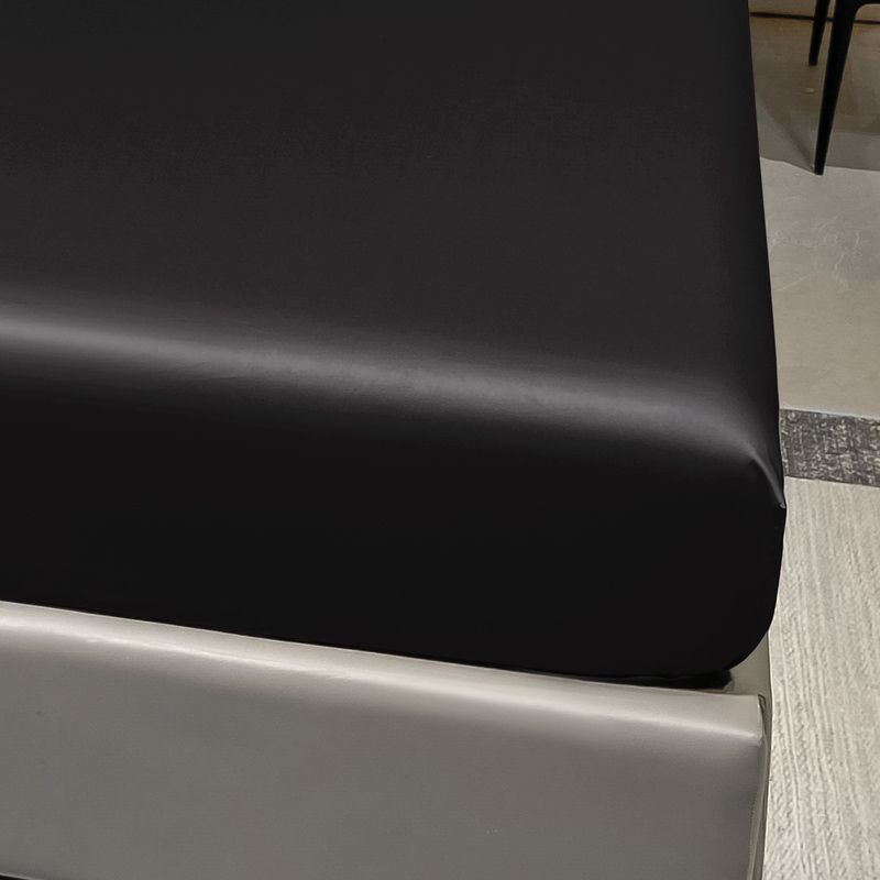 Four Seasons Men And Women Simple Fashion Black Satin Solid Color Ice Silk Bedspread Home Bedroom Hotel_voghion.com