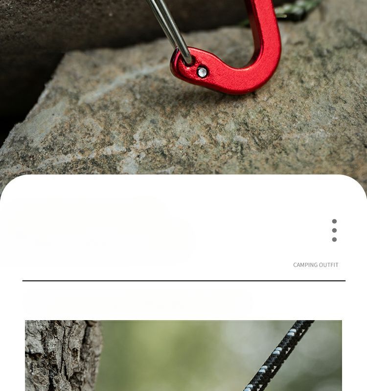 Outdoor Carabiner D-shaped Quick Clip Keychain Ring Aluminum Alloy Type Canopy Tent Camping Backpack Hook_voghion.com