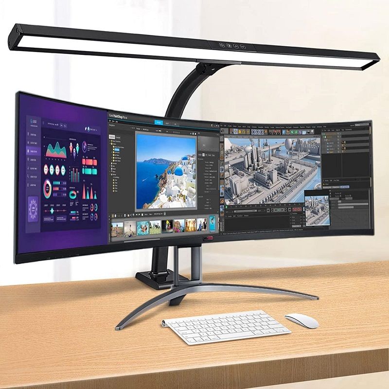 LED Architekt Klemme Task Schreibtischlampe 24W Superhell Extrabreite Fläche Zeichenarbeitsleuchte 4 Farbmodi 5 Helligkeiten_voghion.com