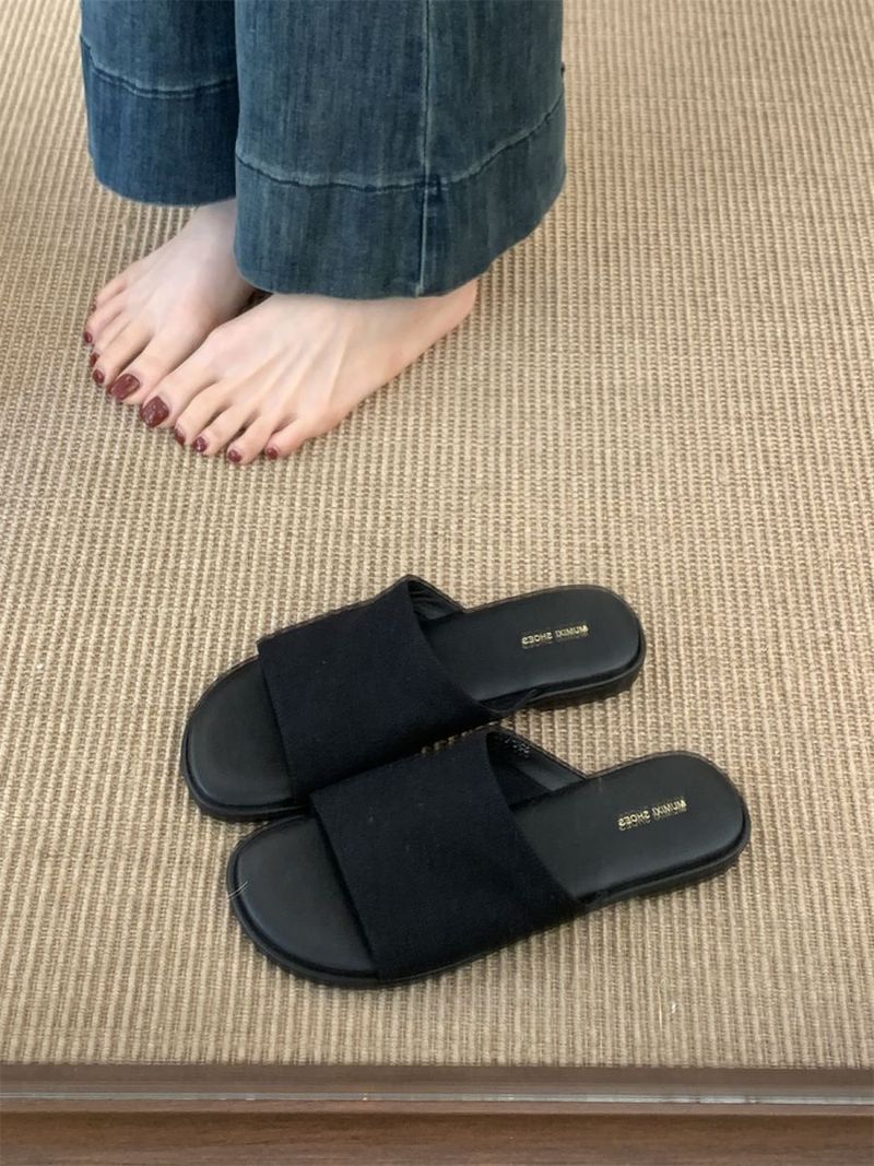 Leinenpantoffeln für den Sommer im Freien, neuer Stil für koreanische Sandalen für Damen, lässige flache Strandschuhe für den Feenurlaub_voghion.com