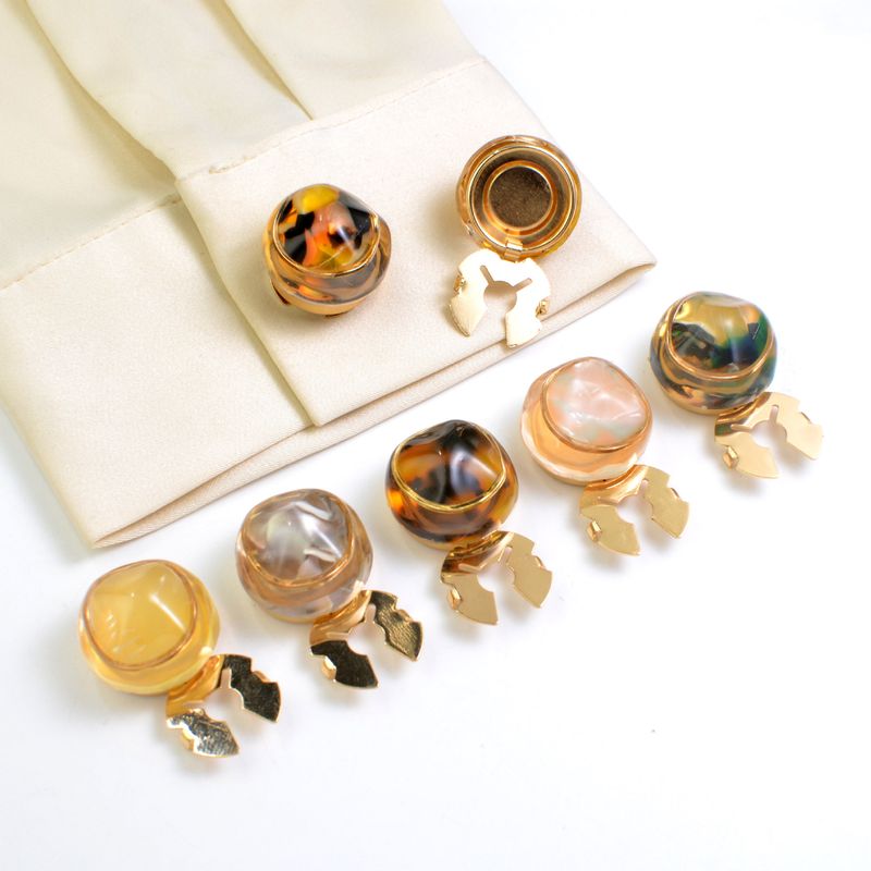 Copri gemelli per camicia con perle di ambra colorate, bottoni decorativi con diamanti, set di bottoni._voghion.com