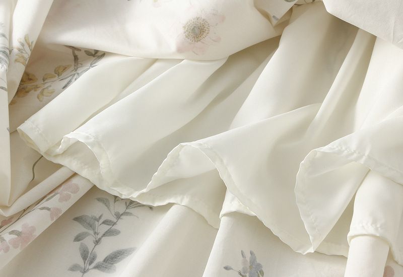 Gonna midi a vita alta con drappeggio floreale per donna; gonna a trapezio; abito lungo._voghion.com