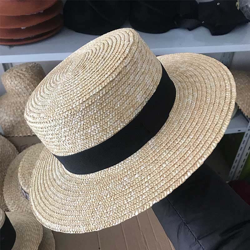 Fashion Fashion Classical Beach Ribbon Bowknot Boater Wide Brim Summer Sun Hats for Women Ladies Wheat Straw Cap Kentucky Derby Hat_voghion.com