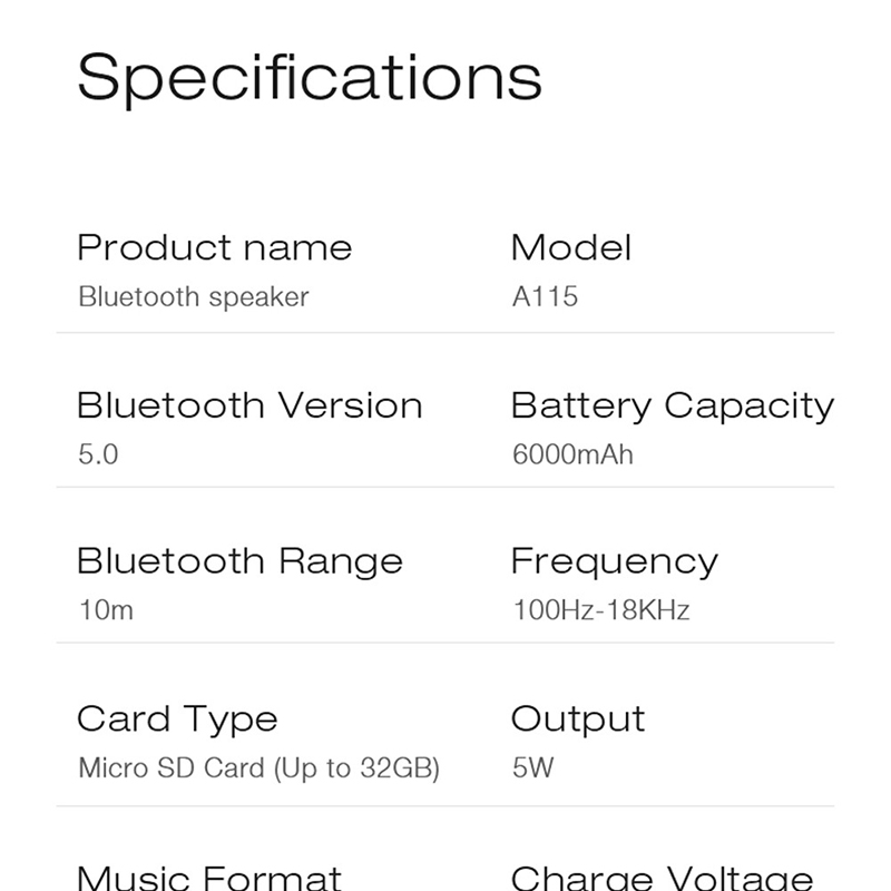 EWA Bærbar Bluetooth-højttaler, HIFI Stereo Bas Surrounded TWS-højttalere, Udendørs højttalere Sport TF-kort MP3-afspiller_voghion.com