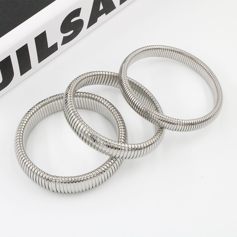 Women's Jewelry Elastic Bracelet Stainless Steel K Gold Plated Bracelet Men And Women Street Element Jewelry 10 12 16 20MM_voghion.com