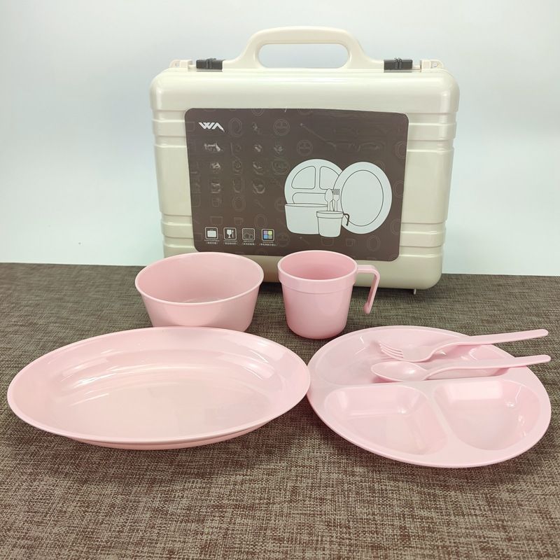 Foldable Tableware Set Portable Outdoor Bowl And Chopsticks Picnic Travel BBQ Camping Cooking Tool Kit Plate Dish Cup_voghion.com