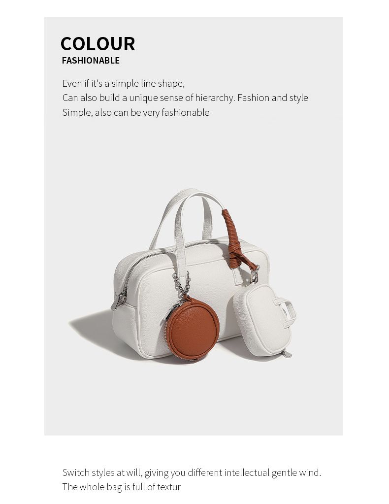 Borsa da bowling Boston di ispirazione vintage con tracolla staccabile: elegante borsa a tracolla e a spalla singola per donna (vari colori)_voghion.com