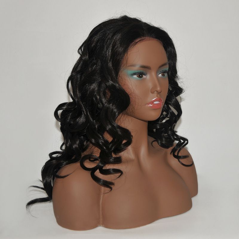 Orecchini color pelle nera, maschere, espositori, manichini per metà corpo femminile, parrucche, teste_voghion.com