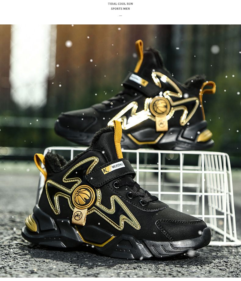 Boys' Winter Shoes – Waterproof Leather Sneakers With Fleece Lining (Size 27-39) – Non-Slip & Warm_voghion.com