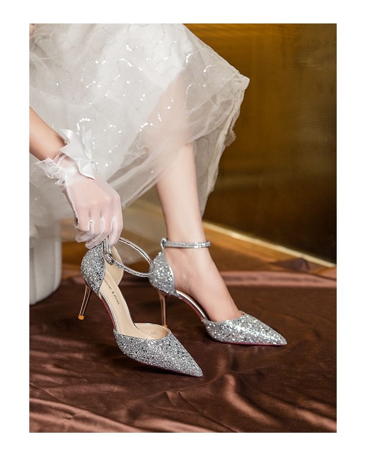 6692-2 Neue Brautjungfernschuhe in Übergröße, Pailletten-Sandalen für Erwachsene, einriemig, geschlossene Zehenpartie, Kristall-High Heels_voghion.com