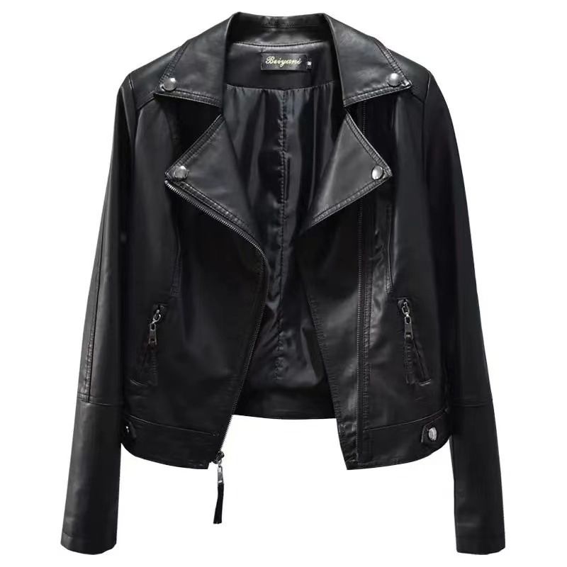 Korean Style Suit 2025 Autumn Spring New Slim Fit Leather Jacket Coat Women's Trendy_voghion.com
