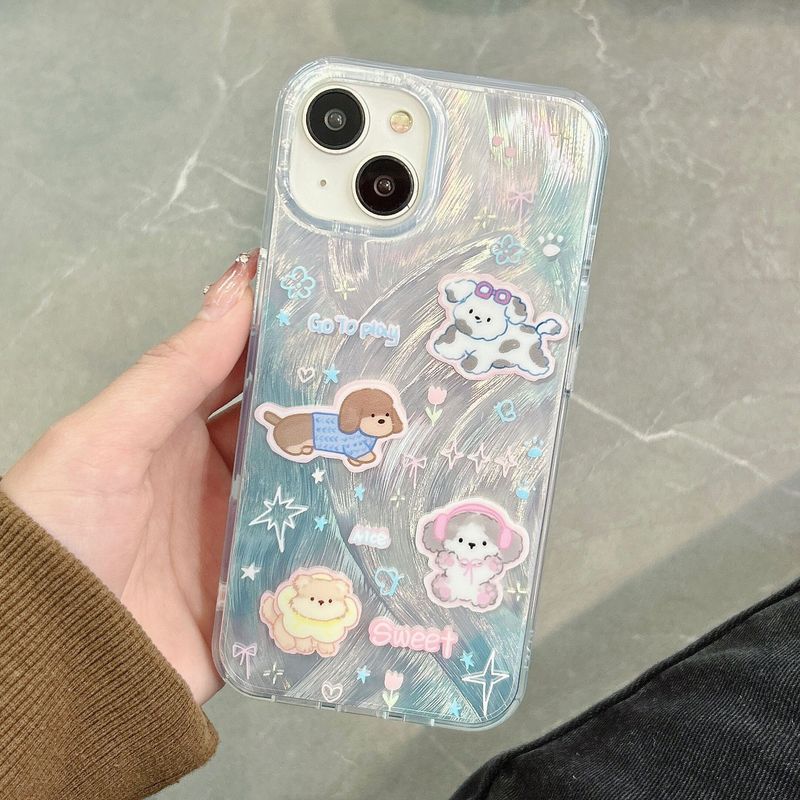 Feather yarn niche cartoon for iPhone15Pro Japan and South Korea 13promax 12Pro phone case 14pro_voghion.com