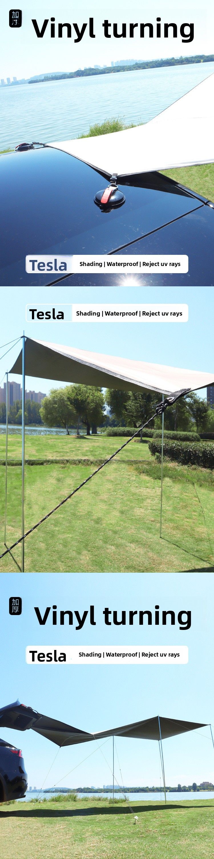 Toldo para acampar, autoconducción, para viajes, tienda de campaña al aire libre, montaje en coche, parasol lateral, refugio para SUV, resistente a la lluvia_voghion.com