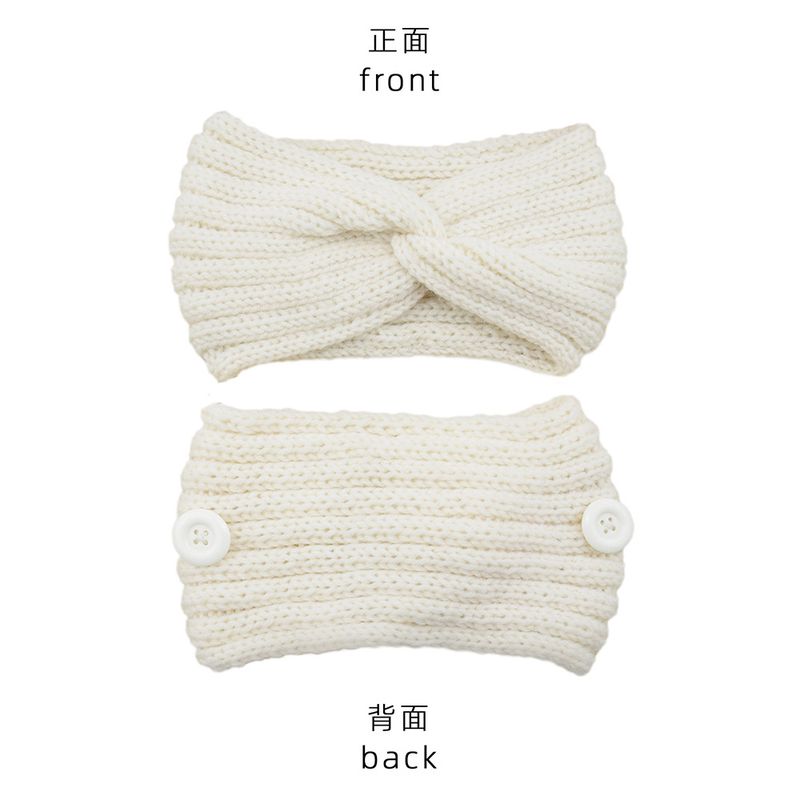 Maschera anti-strangolamento con bottone lavorato a maglia, fascia per capelli calda, accessorio per capelli autunnale e invernale, protezione per le orecchie a croce, copricapo_voghion.com