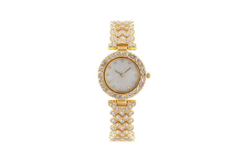 Full Diamond Fashion Inlaid Shell Face Women's Watch Bracelet Model_voghion.com