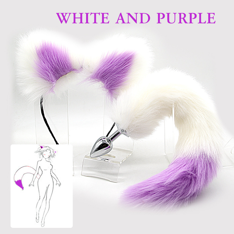 Anale Kat Plug Staart Buttplug Staart Schattige Zachte Kat Oren Hoofdband Anale Plug Speeltjes Voor Vrouwen Cosplay Games Flirt_voghion.com