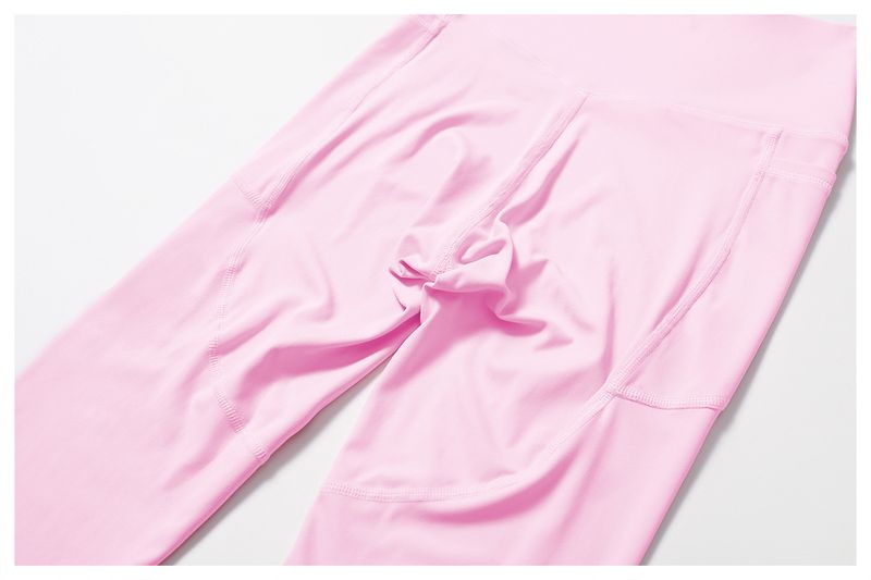 Pantalon de yoga taille haute respirant effet nuage pour femme, avec poches extérieures_voghion.com