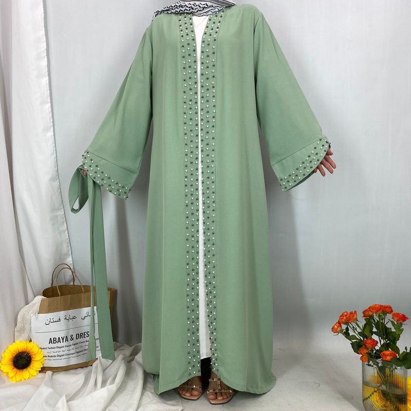 Sıcak Yeni Müslüman Abayalar Fas Kaftan Kadınlar İçin İslami Giyim Moda İnciler Kimono Bornoz Parti Elbiseleri Türkiye Kaftan Ramazan_voghion.com