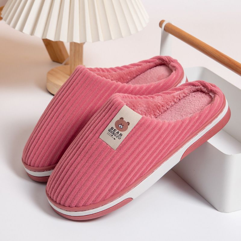 Cotton slippers, in autumn and winter, two tone TPR sole, non slip, odorless, home use, warm feet, winter fur slippers_voghion.com
