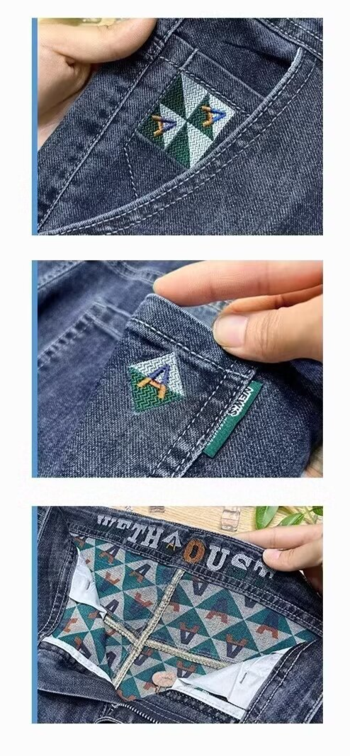 Zengzhi Summer Ice Silk Thin Denim Shorts Men's Straight Loose Casual Ripped Five-Point Pants_voghion.com