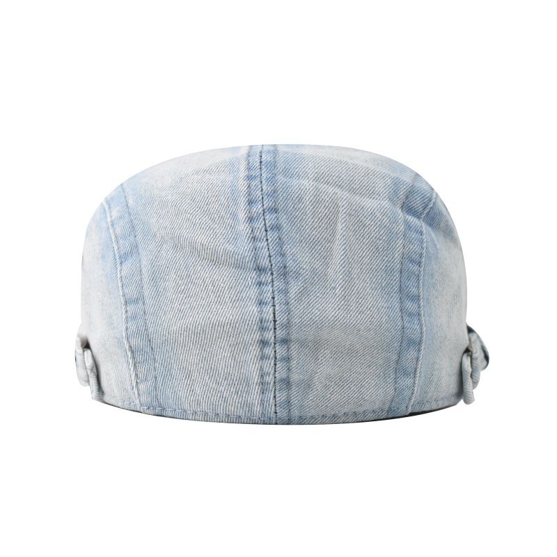 Primavera, estate, autunno, versione coreana perforata, berretto in denim lavato alla moda, taglie forti da uomo, becco d'anatra in puro cotone_voghion.com