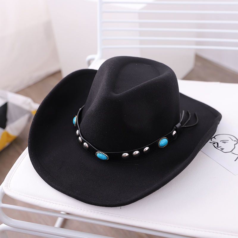 Top da uomo a tesa larga autunnale e invernale in lana calda jazz britannica per cappello da ballo tibetano da cowboy a collo grande da donna_voghion.com