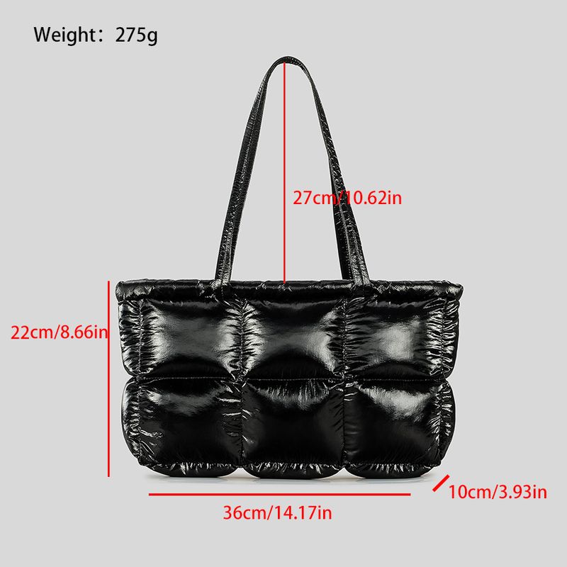 Women's Bags Autumn And Winter New Down Cotton Bag Large Capacity Shoulder Bag Fashionable Shiny Nylon Quilted Tote Bag For Women_voghion.com