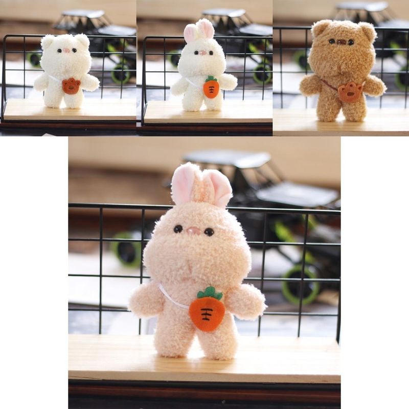 PP Plüschbaumwolle, entzückender Tier-Schlüsselanhänger, süßer brauner Teddybär-Anhänger, Tasche_voghion.com