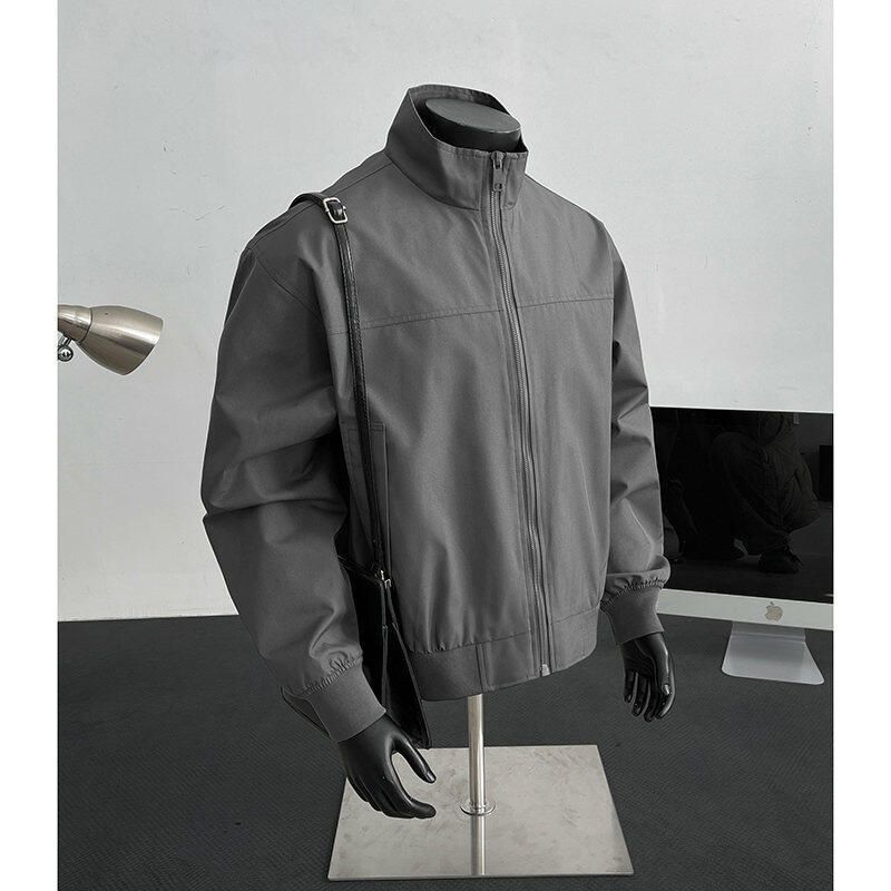 Herren-Fliegerjacke in Übergröße – Stylischer Arbeitsmantel für Frühling/Herbst/Winter (Grau/Beige/Schwarz/Armeegrün)_voghion.com