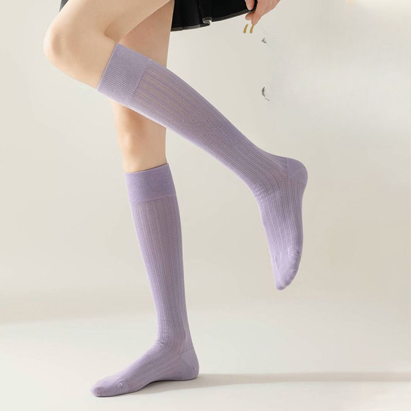 Calzini estivi Morandi Color da donna, calzini sottili al polpaccio in puro cotone, calzini da yoga, non fanno cadere il tubo, calze che assorbono il sudore_voghion.com