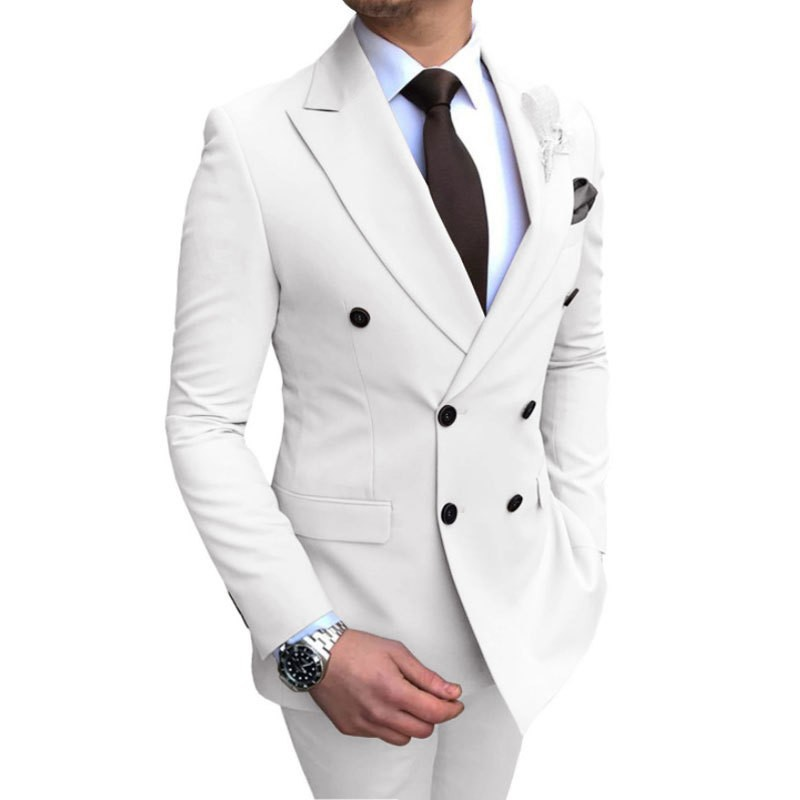 Business Casual Sommer Brudgommens Forloverjakkesæt, Todelt Herrejakkesæt_voghion.com