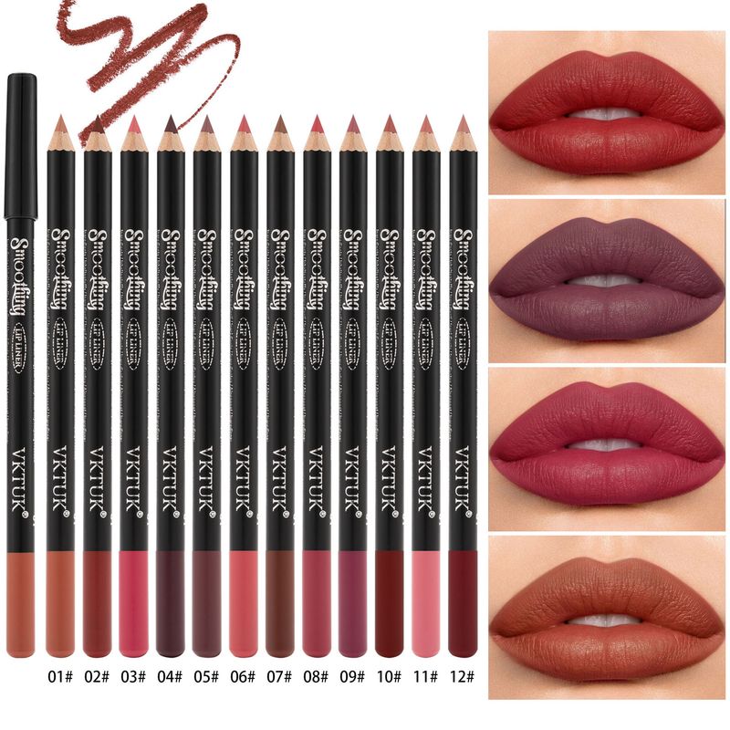 VKTUK Lip Liner 12 Colors Matte Finish Non-Staining TK 2025 Hot-Selling Makeup Lipstick Pencil_voghion.com