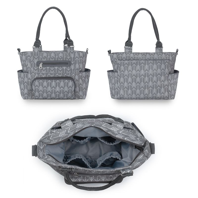 Aboutbaby Large Capacity 7-Piece Diaper Bag Set Multi-Functional Shoulder Tote With Spacious Compartments Stylish & Durable Polyester Travel Daily Use_voghion.com