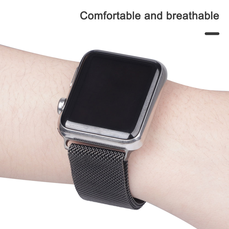 Magnéitesch Loop Band Fir Apple Watch Band Ultra 42/44/45/49mm 38/40/41mm Edelstol Correa Bracelet iWatch 8/7/SE/6/5/4/3/2_voghion.com