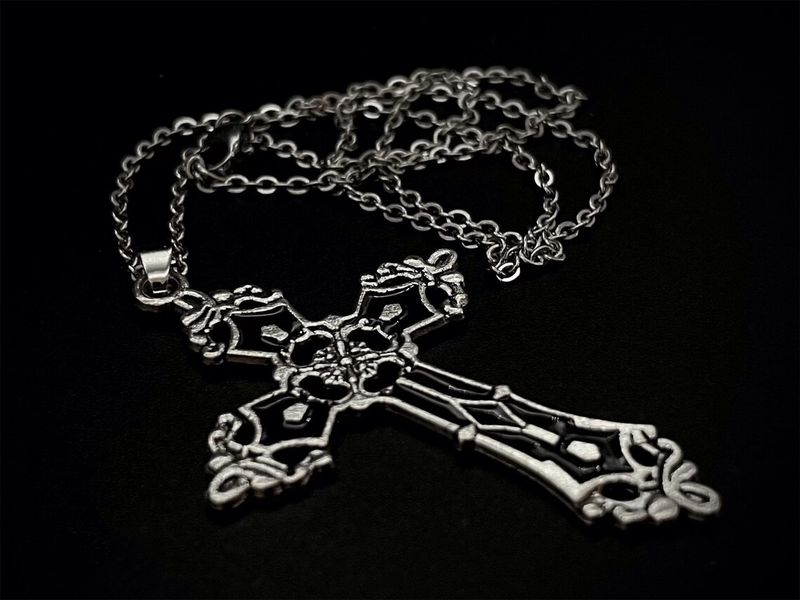 Halsketten heißer verkauf rote rose silber kreuz halskette, gothic geschenk_voghion.com