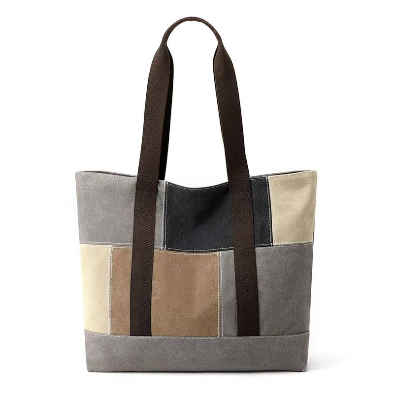 Marke Tote Strand Tourismus Outdoor Neue Patchwork frauen Tragbare Eine Schulter Canvas Tasche Freizeit Mode-Design_voghion.com