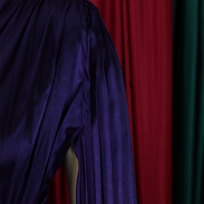 women's clothing new one-shoulder pleated long skirt oblique collar waist dress _voghion.com