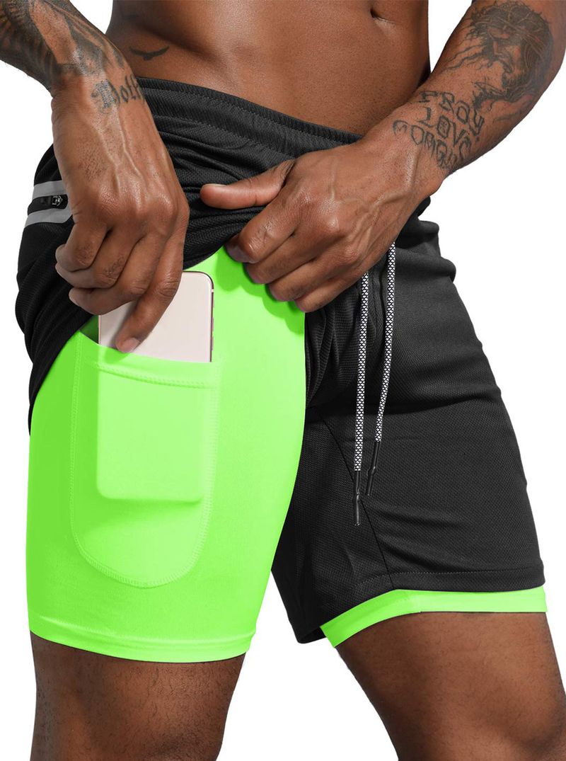 Nuovi pantaloncini a doppio strato tinta unita 2025 per fitness, esercizio, allenamento, asciugatura rapida e jogging da uomo_voghion.com