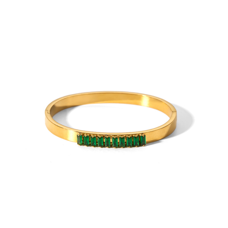Instagram Wind Titanium Hexagram Stjernespænde Forgyldt Zircon Armbånd i rustfrit stål_voghion.com