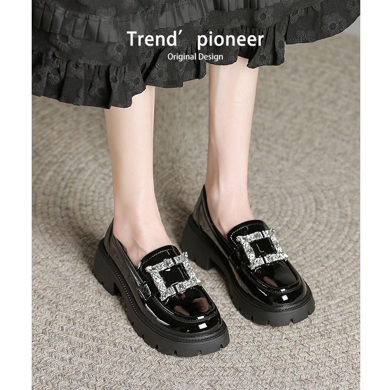 Full Cowhide Versatile Thick-Soled Height-Increasing Loafers New Autumn Winter New British Style Small Leather Shoes_voghion.com
