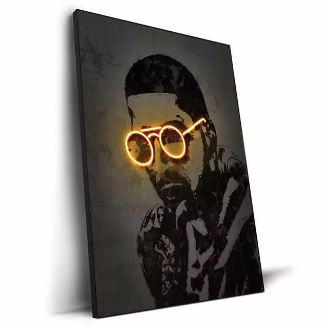 New Abstract Neon Light Design Rapper Poster Hip Hop Wall Art Graffiti Decorative Painting_voghion.com