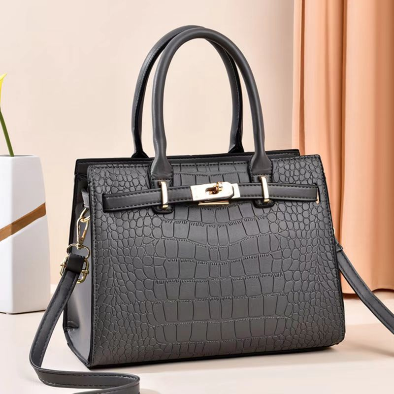 Women's Bags New Stone Pattern Solid Color Simple Retro Large Capacity Stylish Single Shoulder Diagonal Textured Women's Bag Cross-Border Bag_voghion.com