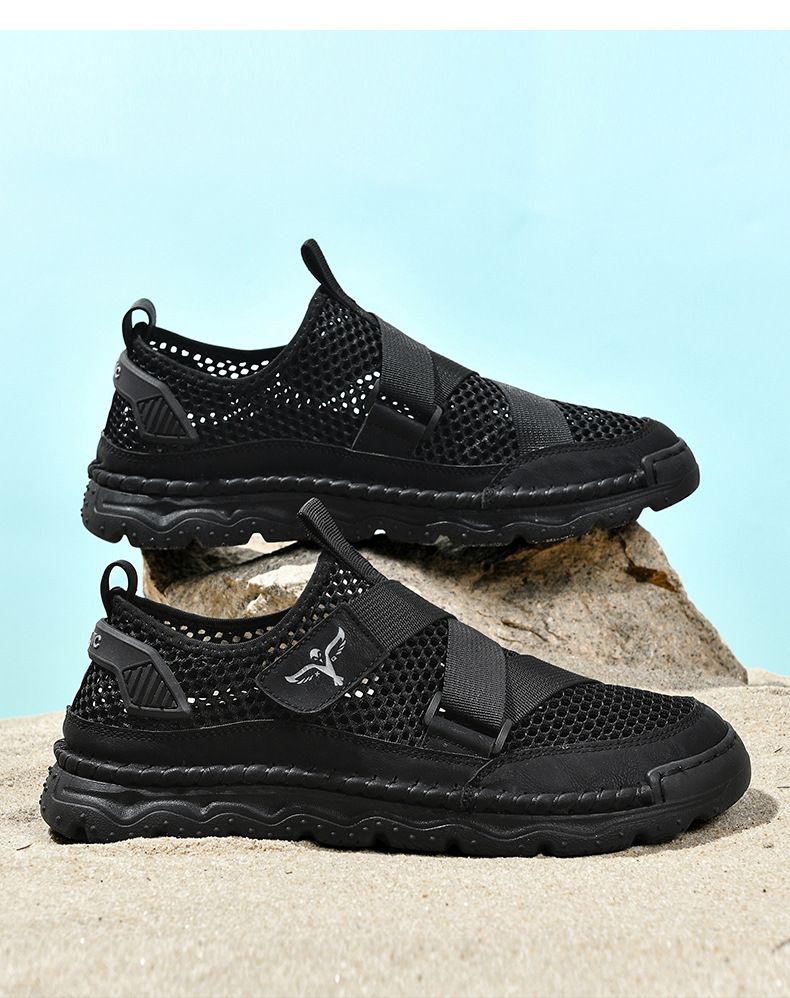 Nuove scarpe da spiaggia estive oversize di fascia alta, sandali, antiscivolo, streaming cucito a mano, scarpe da uomo_voghion.com