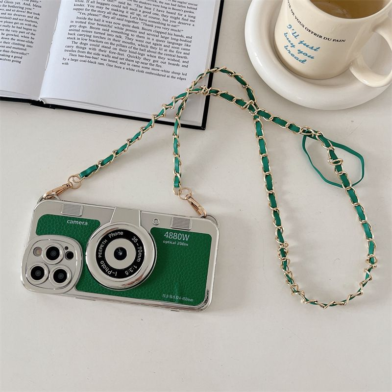 Mobiele camera geschikt voor Apple 15 Promax mobiele telefoonhoes 13 siliconen 12 lanyard 11 crossbody ketting anti-val zacht_voghion.com