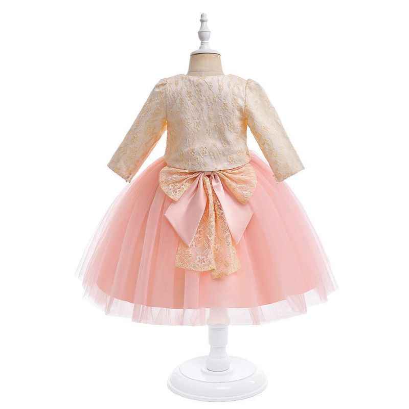 Nuovo vestito per bambini, vestito da principessa per bambine di piccole e medie dimensioni, gonna in tutù con fiocco ricamato e giacca, completo in 2 pezzi_voghion.com