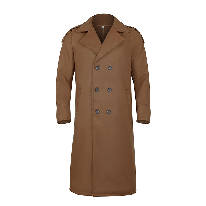 Men's long woolen coat extra long over the knee coat_voghion.com