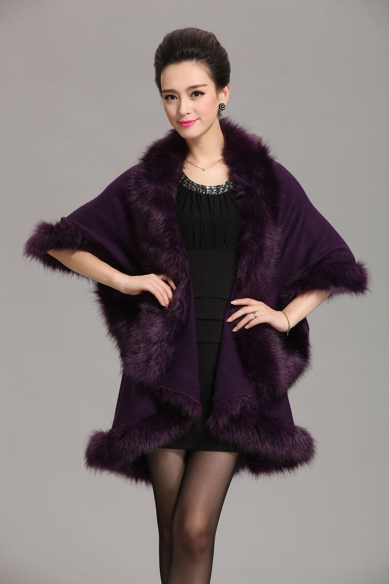 Wool cape cape women's large size knitted cardigan loose cape coat_voghion.com