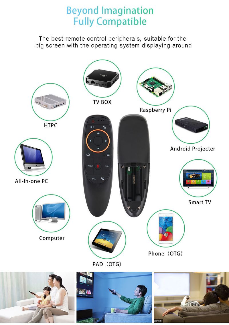G10S Voice Flying Multi Versão Air Mouse Infravermelho Aprendizagem TV Box Controle Remoto com Giroscópio_voghion.com